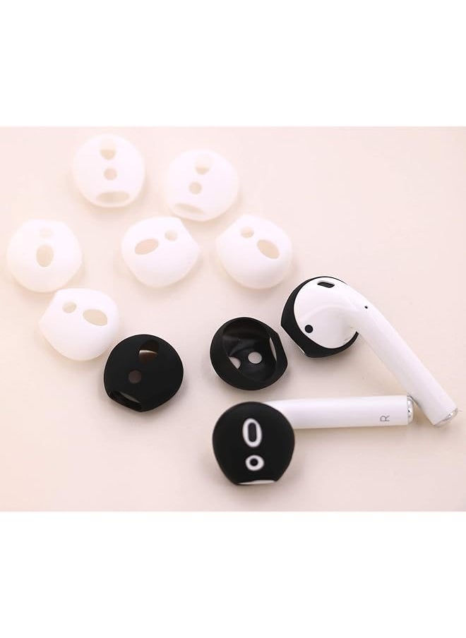 erorex - 5 Pairs Silicone Earbuds For Airpods 2 Ultra Thin Slim Rubber Ear Tips Ear Gels Anti Slip Earbuds Cover Compatible With Airpods 2 2 Pairs Black 3 Pairs White Fit In The Charging Case - Image 1