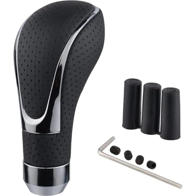 rayihni Azonee Gear Stick Knob Black Leather Shift Handle Lever Shifter Head Transmission fit Most Automatic Manual Vehicles Trucks Cars 1 Pcs - Image 1