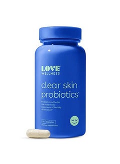 Clear Skin Probiotic 30 Capsules Probiotics To Clear Up Acne Pimples Reduce Pores For Healthy & Hydrated Skin Bifidobacterium Longum & Chaste Tree Fruit Extract Safe & Effective