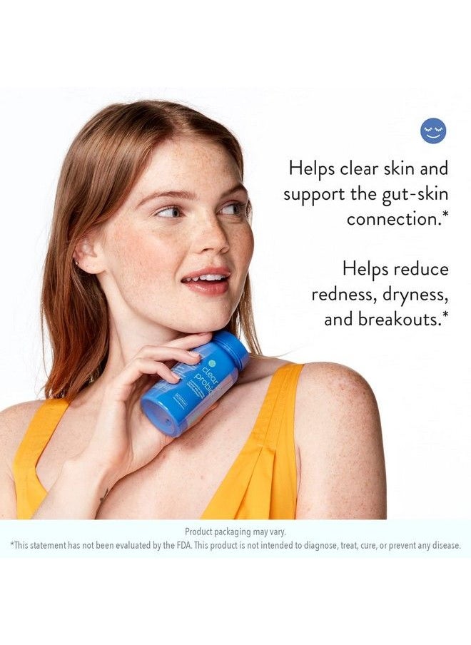 Love Wellness - Clear Skin Probiotic 30 Capsules Probiotics To Clear Up Acne Pimples Reduce Pores For Healthy & Hydrated Skin Bifidobacterium Longum & Chaste Tree Fruit Extract Safe & Effective - Image 1