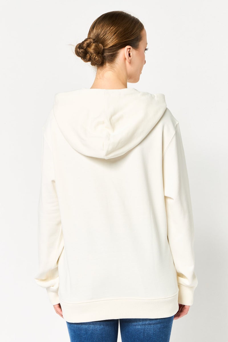 Allbirds Women Solid Long Sleeve Hoodie, Off White - Image 2