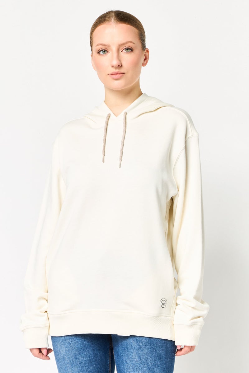 Allbirds Women Solid Long Sleeve Hoodie, Off White - Image 1