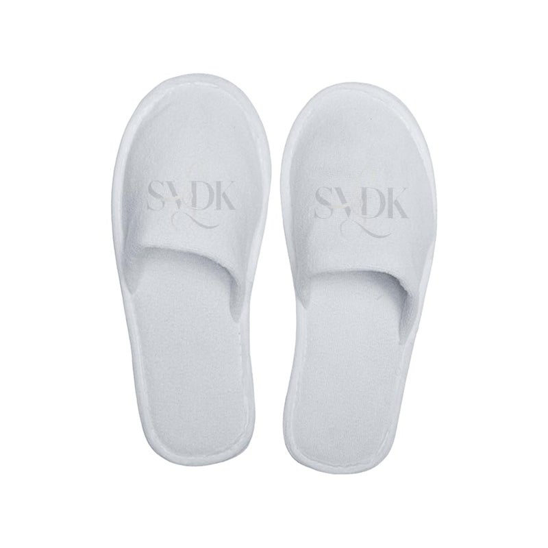 SVDK Spa Slippers Disposable Slippers for Guests Bulk of 6 Pairs  NonSlip ClosedToe Premium White Spa Slippers Bulk with Travel Bags  Coral Fleece Hotel Slippers for Women and Men - Image 4