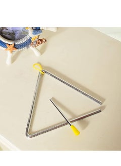 Y&D Musical Steel Triangle Percussion Instrument with Striker for Adults Kids Dinner Bell Small Instruments 8 Inch  - Image 5