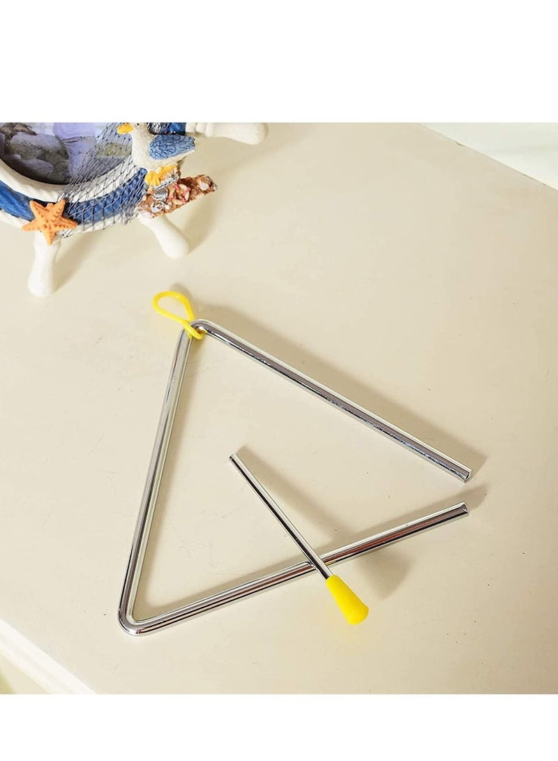 Y&D Musical Steel Triangle Percussion Instrument with Striker for Adults Kids Dinner Bell Small Instruments 8 Inch  - Image 5