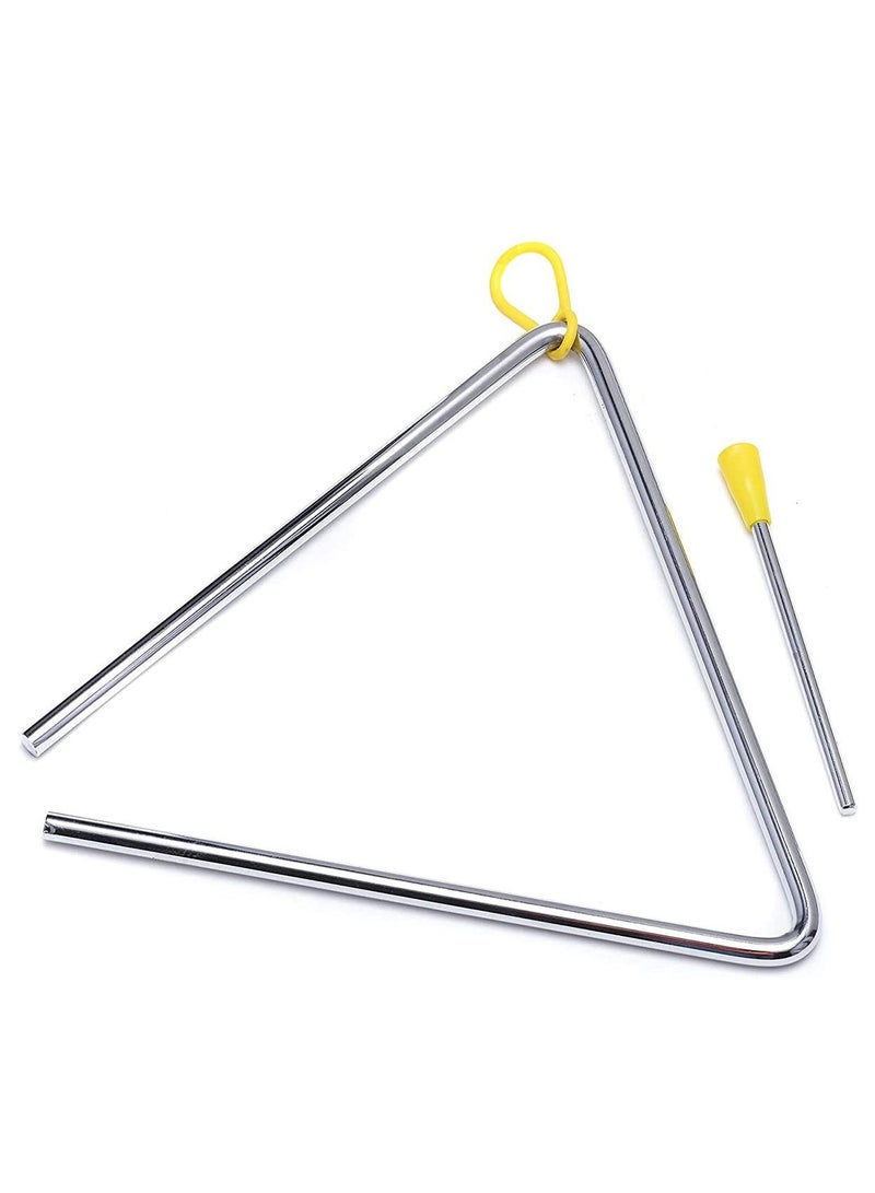 Y&D Musical Steel Triangle Percussion Instrument with Striker for Adults Kids Dinner Bell Small Instruments 8 Inch  - Image 3
