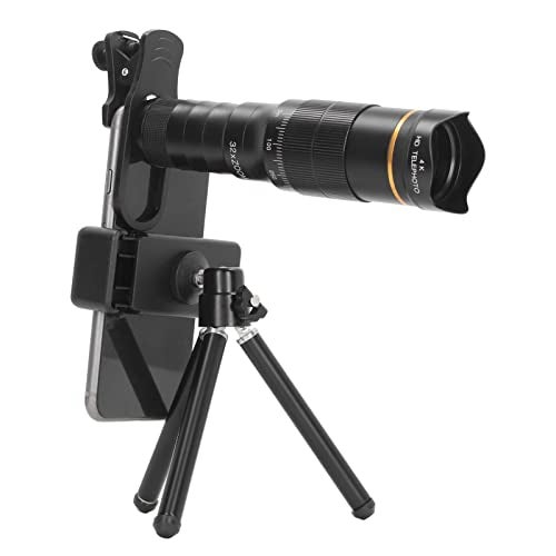 Goshyda 32X Zoom Lens with Tripod, Mobile Phone Telephoto Lens Telescope, 0.63X Ultra Wide Angle Lens, Large Aperture, for Watching Games, Concerts, Animals - Image 1
