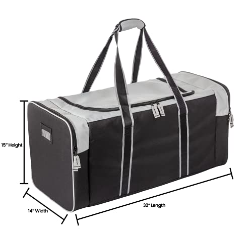 Jetstream Heavy Duty Multi Pocket Large Sports Gym Equipment 3-Pocket Travel Duffel Bag (32 Inch, Grey) - Image 2