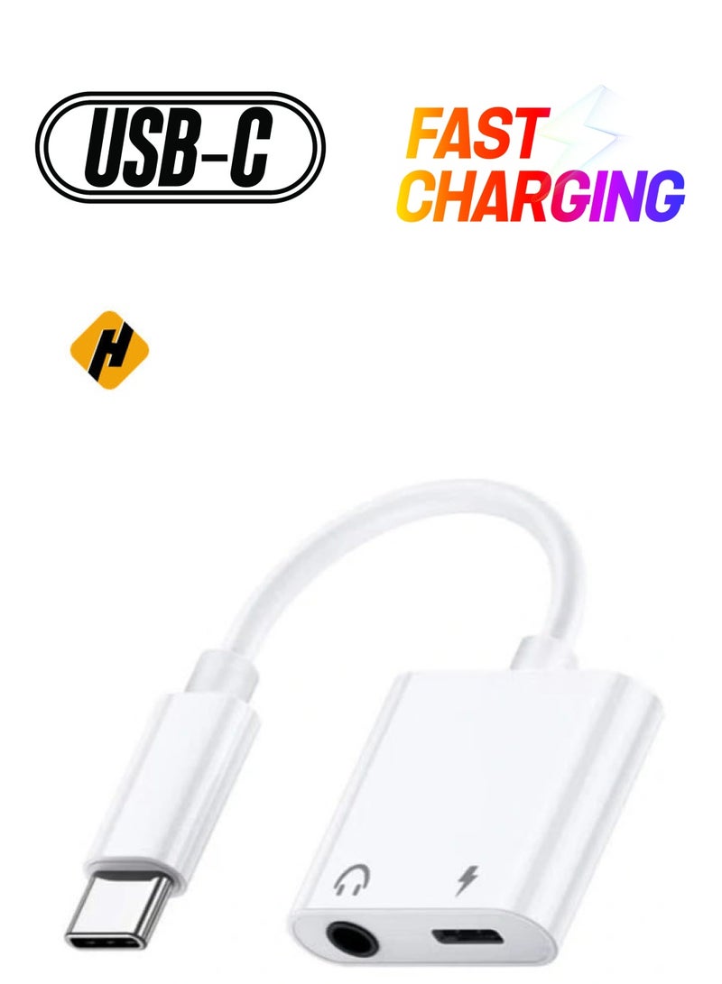 HuHa USB C to Headphone Jack Adapter with 3.5mm Aux Audio and Type C Charger Dongle Converter USBC Earphone Adaptor for Google Pixel 4 4XL 3 3XL 2 2XL,Samsung Note 10 , iPad Pro 2020 2019 2018 and More - Image 1