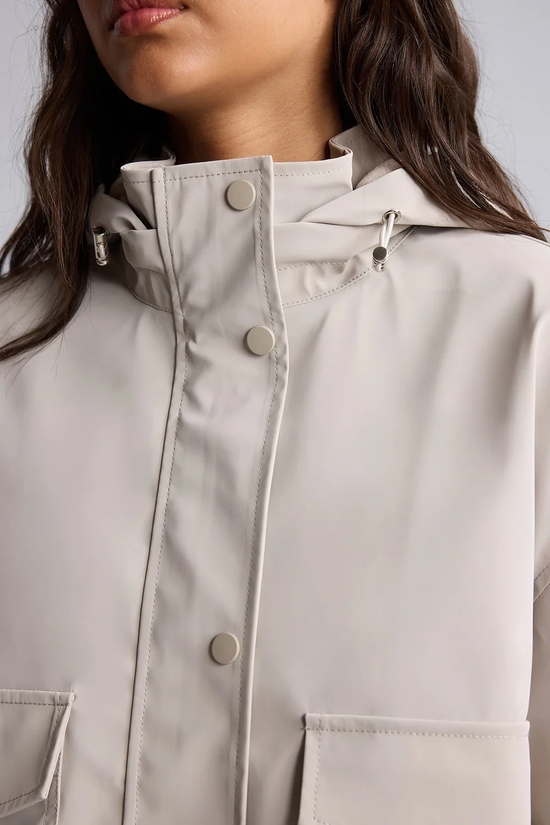 Defacto  Regular Fit Lined Faux Leather Raincoat for Women | Best Price UAE