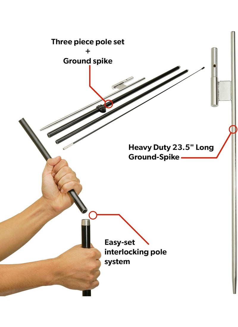 LookOurWay LookOurWay Feather Flag Pole Kit  7 Feet Tall Advertising Flag Banner with Fiberglass Pole Set and Ground Spike for Business Promotion  Car Wash Flags  Car Wash Bubbles  - Image 3