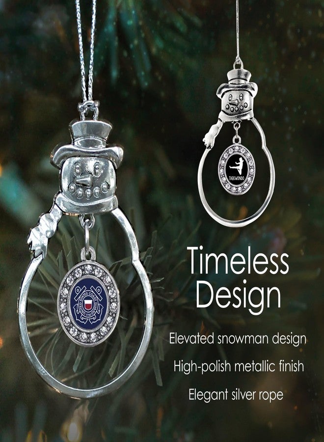 Inspired Silver - Great Grandma - Silver Christmas Ornament - Pave Heart Charm Christmas Tree Ornament with Cubic Zirconia - Snowman Hanging Decoration - Image 4