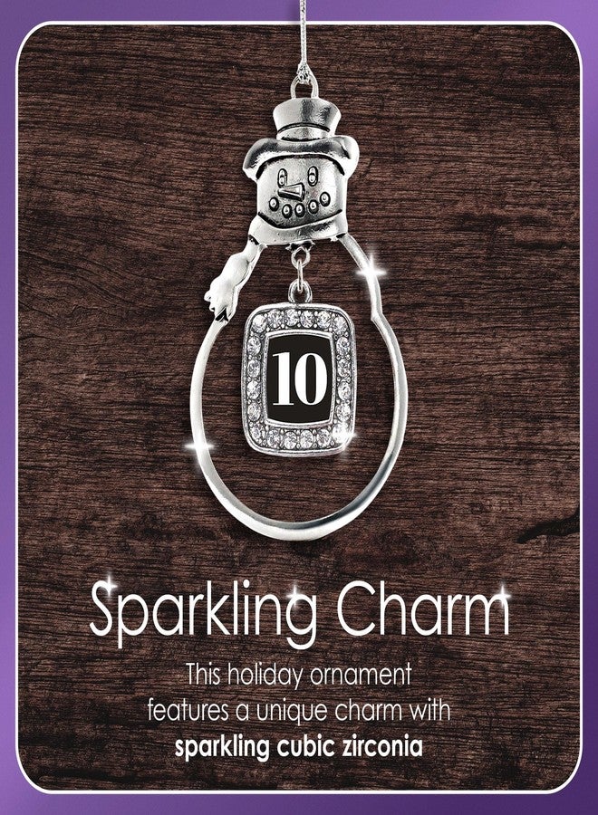 Inspired Silver - Great Grandma - Silver Christmas Ornament - Pave Heart Charm Christmas Tree Ornament with Cubic Zirconia - Snowman Hanging Decoration - Image 5