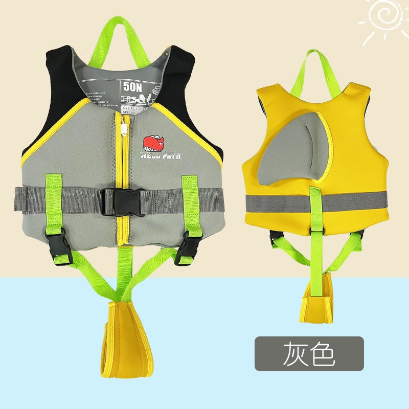 Kids High Buoyancy Life Vest for Swimming Grey Grey