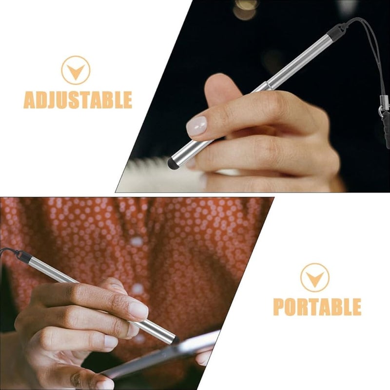 8Pcs Retractable Stylus Pen for Touchscreen Devices Lightweight Portable for Phone Tablet - Image 3