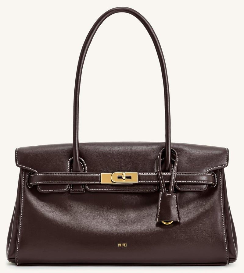 جي دبليو بي JW PEI يارا اليدوية الكتف الواحد للمرأة 2025 تصميم جديد - البني - Image 1