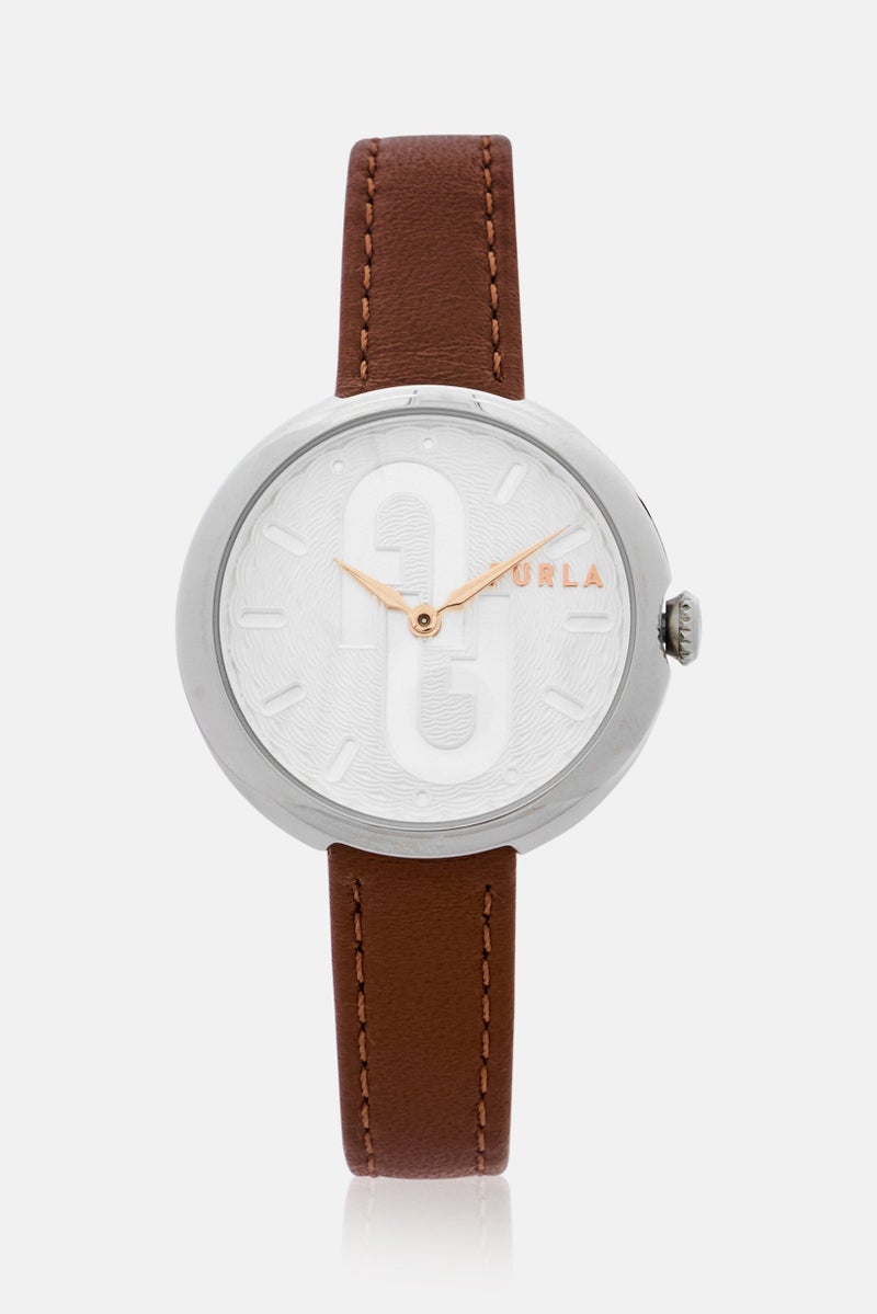 Furla Women WW00005001L1 Cosy Leather Strap Watch 32 mm, Brown  - Image 1