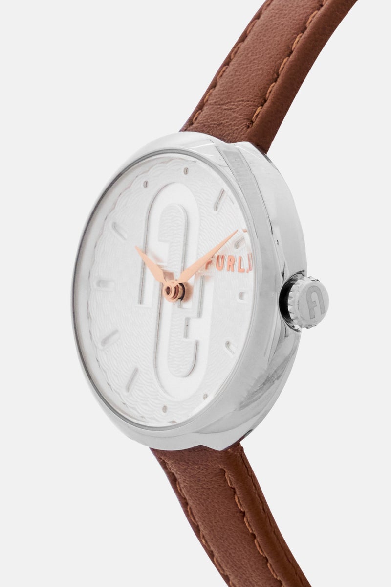 Furla Women WW00005001L1 Cosy Leather Strap Watch 32 mm, Brown  - Image 3