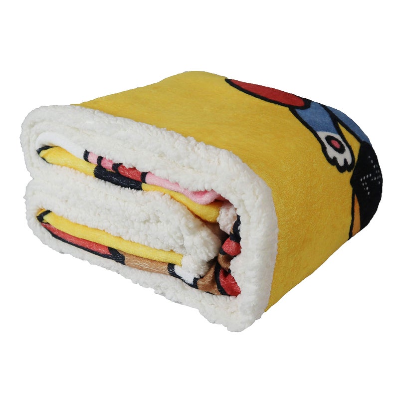 JPI Kakao Together Sherpa Flannel Fleece Throw - Image 2