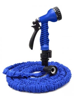 Magic Garden Hose 100Ft Latex Hose With Brass Connector Hose With Brass Connector and spray nozzleExpandable Water Hose Extendable and Easy to Carry Gardenting Car Wash Blue