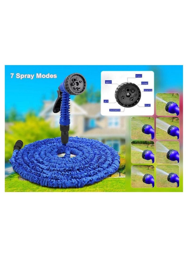 Alissa - Magic Garden Hose 100Ft Latex Hose With Brass Connector Hose With Brass Connector and spray nozzleExpandable Water Hose Extendable and Easy to Carry Gardenting Car Wash Blue - Image 1