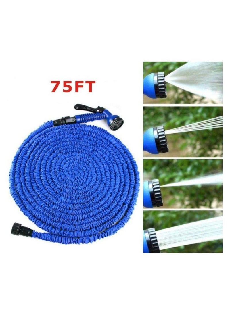 Alissa - Magic Garden Hose 100Ft Latex Hose With Brass Connector Hose With Brass Connector and spray nozzleExpandable Water Hose Extendable and Easy to Carry Gardenting Car Wash Blue - Image 1