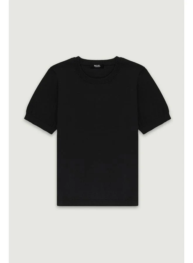 Mısırlı 1951 Black Rib-Detail Women's T-Shirt