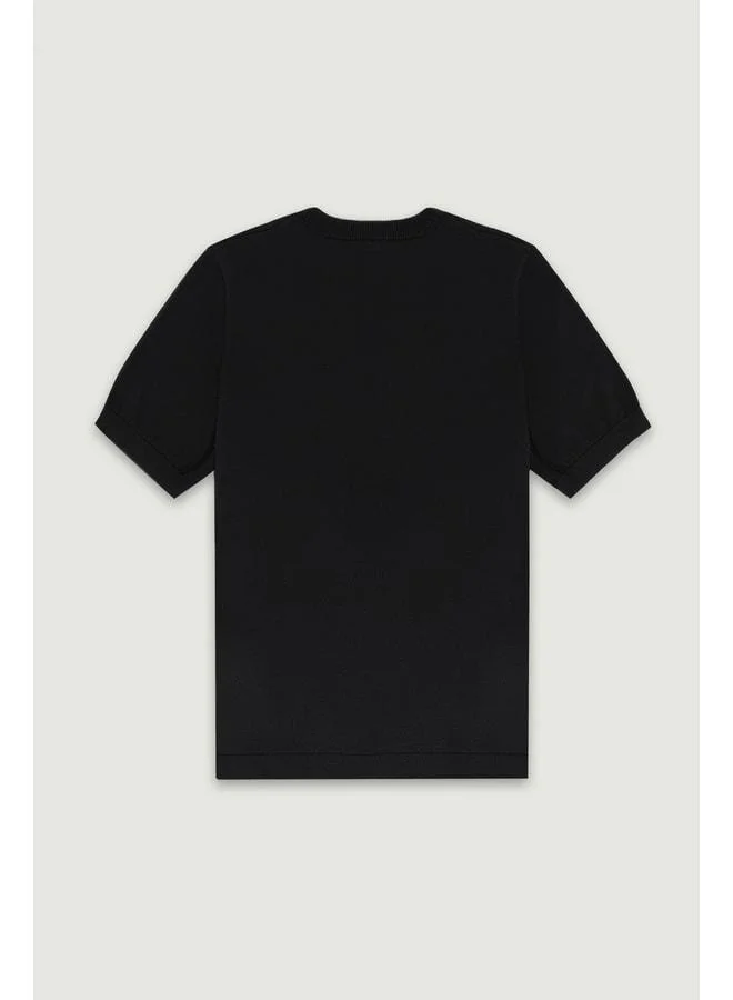 Mısırlı 1951 Black Rib-Detail Women's T-Shirt