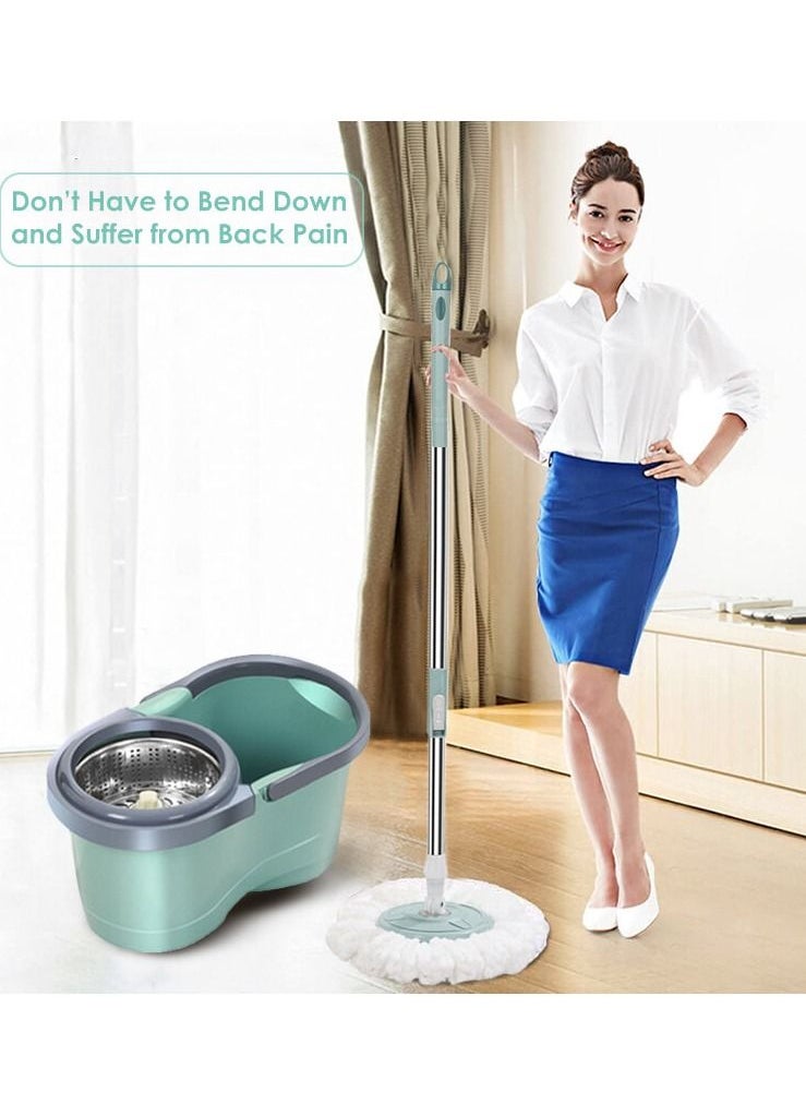 ALMUFARREJ - 360 Rotating Mop With Bucket Green - Image 1