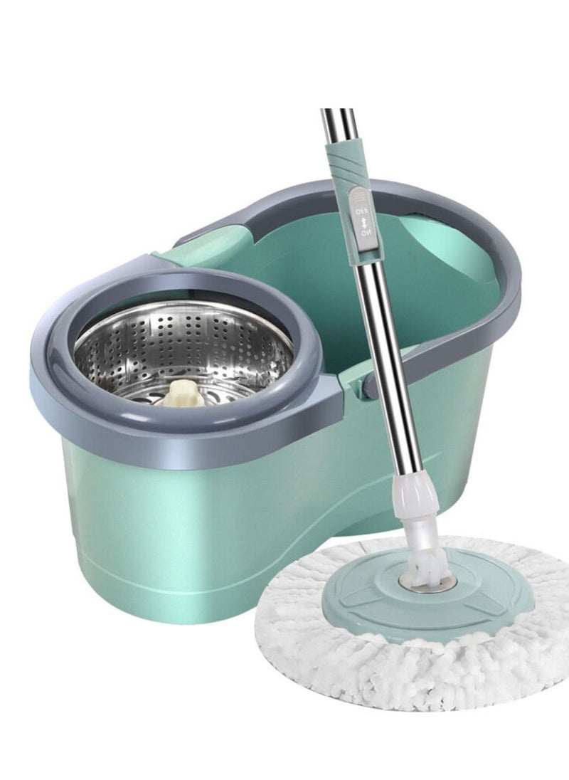 ALMUFARREJ - 360 Rotating Mop With Bucket Green - Image 1