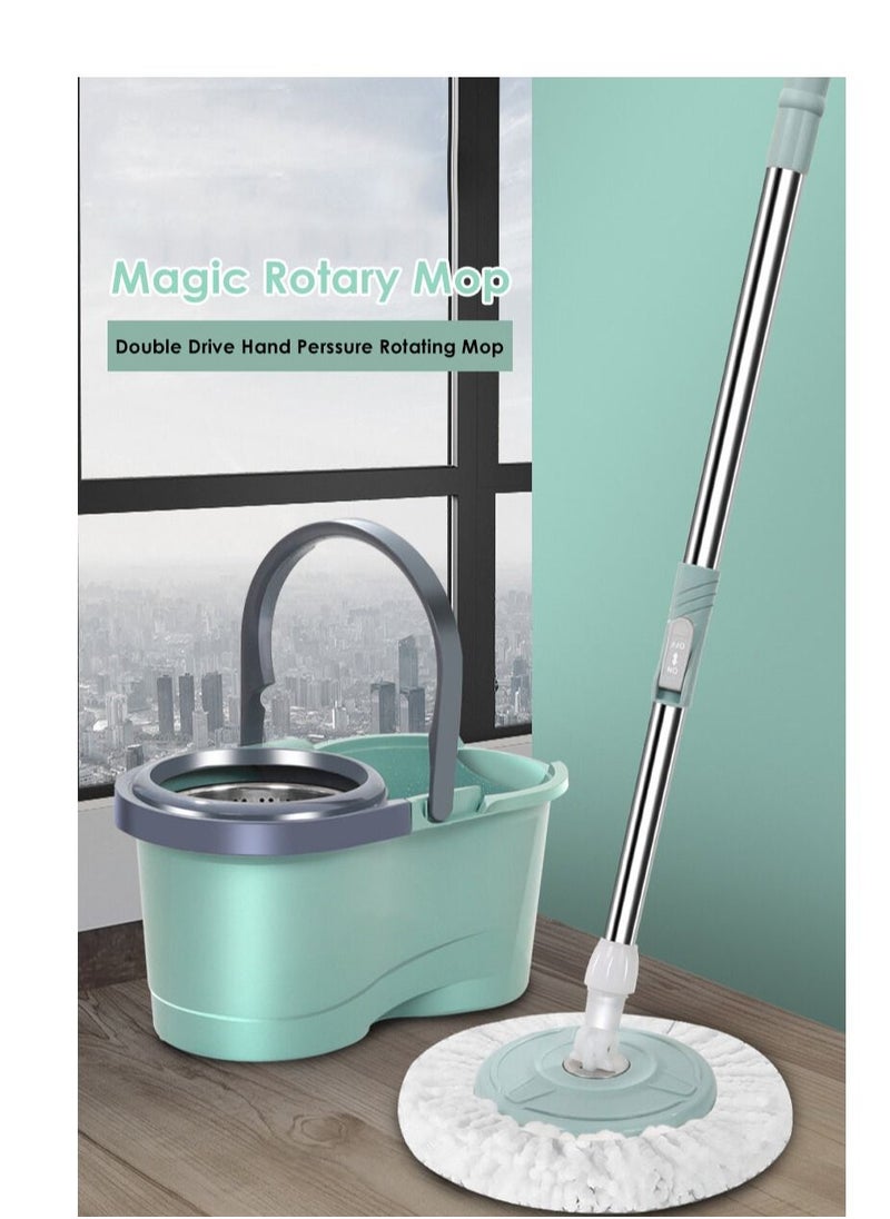 ALMUFARREJ - 360 Rotating Mop With Bucket Green - Image 1
