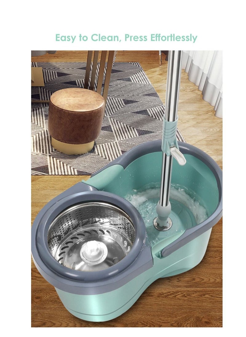 ALMUFARREJ - 360 Rotating Mop With Bucket Green - Image 1