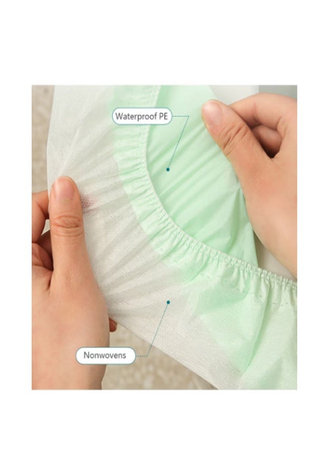 غير المنسوجة مرحاض مقعد حصيرة 2 طبقة الماء دليل مرحاض غطاء المحمولة السفر فندق مرحاض مقعد وسادة 10 قطع (خضراء) - Image 3