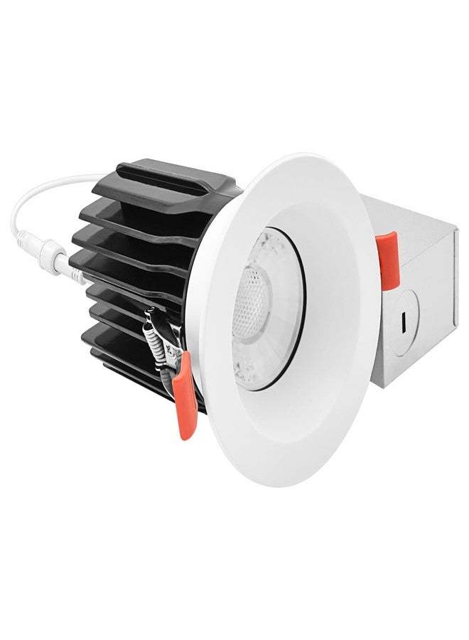 LUXRITE 3 Inch LED Regressed Canless Spotlight + Round White Interchangeable Trim, 5CCT 2700K-5000K, Twist N' Lock, Recessed Lighting, 15W, 1250LM, CRI90, Dimmable, 38° Beam, IC & Wet Rated - Image 1