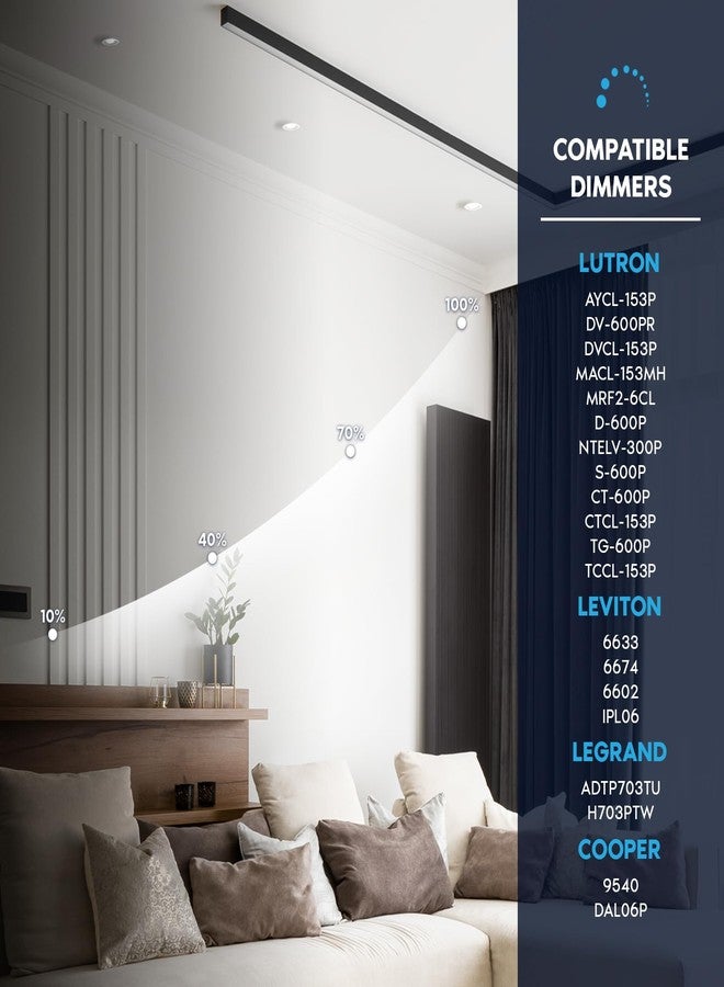 LUXRITE 3 Inch LED Regressed Canless Spotlight + Round White Interchangeable Trim, 5CCT 2700K-5000K, Twist N' Lock, Recessed Lighting, 15W, 1250LM, CRI90, Dimmable, 38° Beam, IC & Wet Rated - Image 5