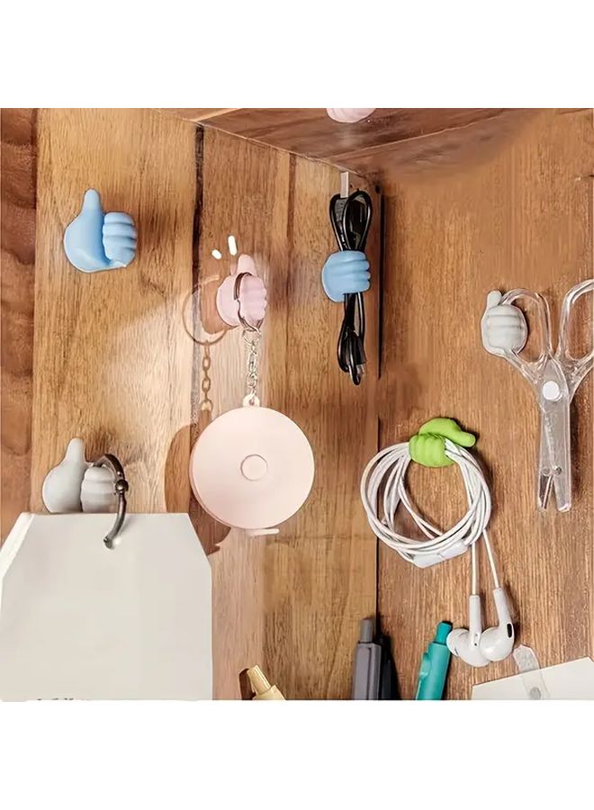 5pcs Silicone Hand Shaped Cable Straps Adhesive Hooks For Home Organization - Image 3
