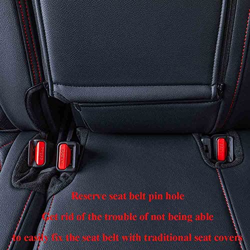 EKR HRV Seat Covers Custom Fit for Honda HRV EX-L 2023 2024 2025 2026 Car Seat Cover for Trucks SUV,Leather Seat Cushion Full Set-Faux Leather (Black with Red Piping) - Image 5