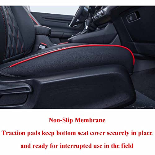 EKR HRV Seat Covers Custom Fit for Honda HRV EX-L 2023 2024 2025 2026 Car Seat Cover for Trucks SUV,Leather Seat Cushion Full Set-Faux Leather (Black with Red Piping) - Image 2