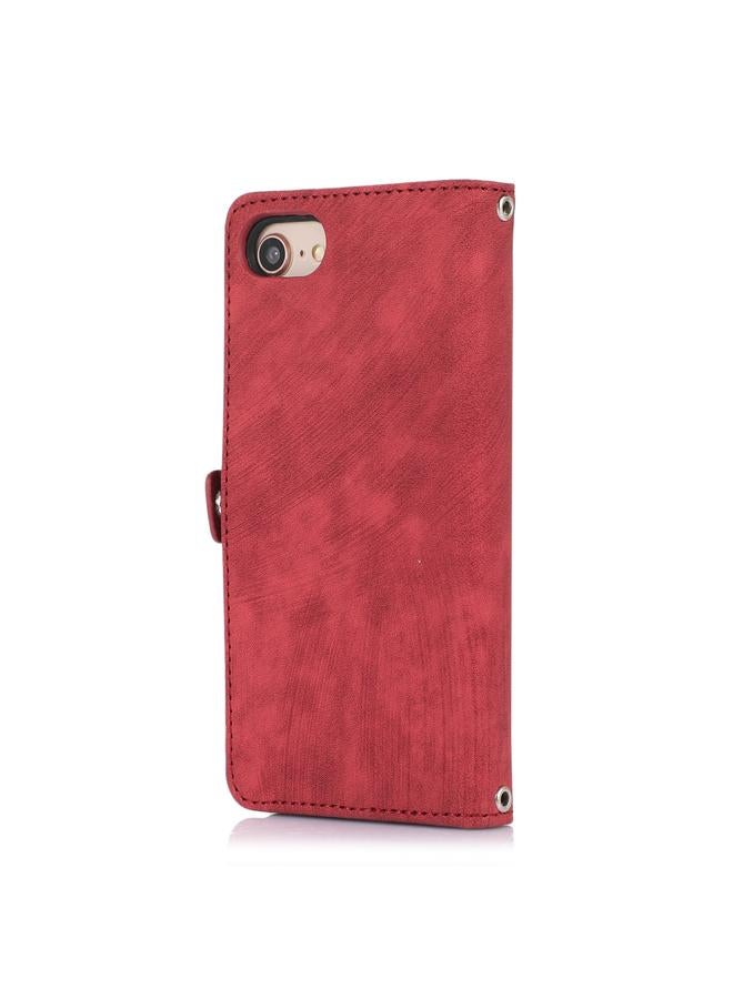 اس-توب جراب لهاتف iPhone 8 / 7 / SE 2020 2022 مع سحاب وفتحة للبطاقات ومشبك ومحفظة جلدية - Image 3