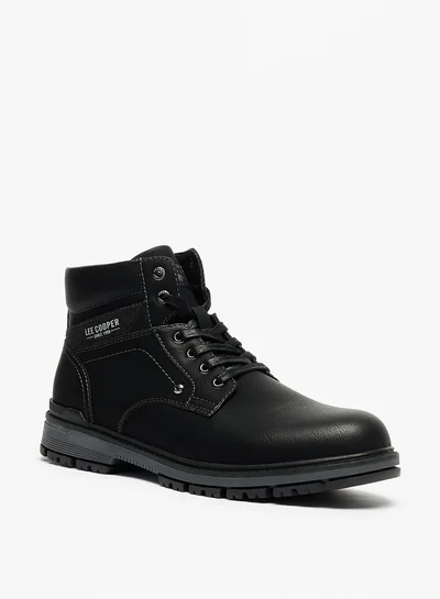 Lee Cooper Men's Solid Boots with Lace-Up Closure