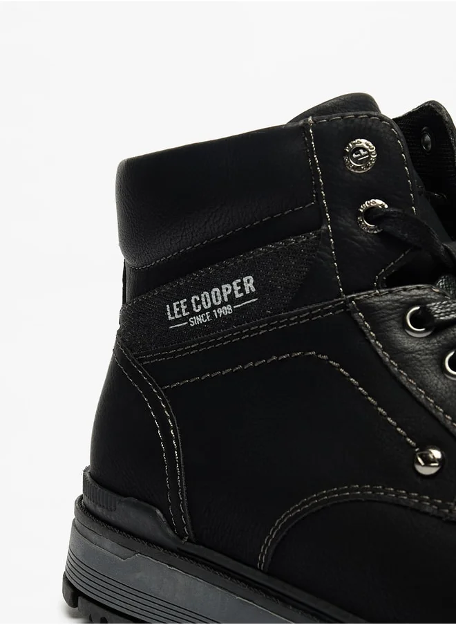 Lee Cooper Men's Solid Boots with Lace-Up Closure
