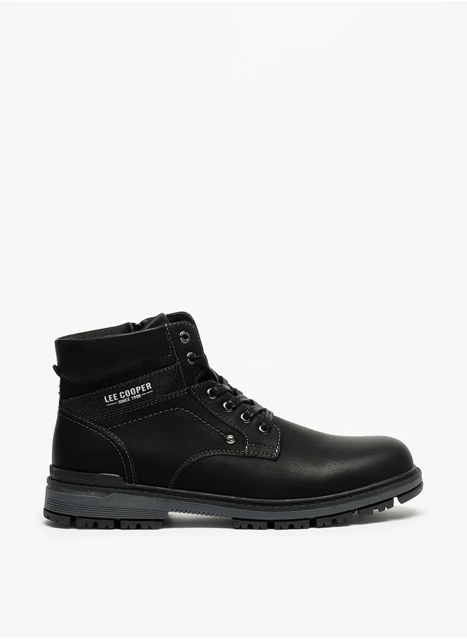 Lee Cooper Men's Solid Boots with Lace-Up Closure