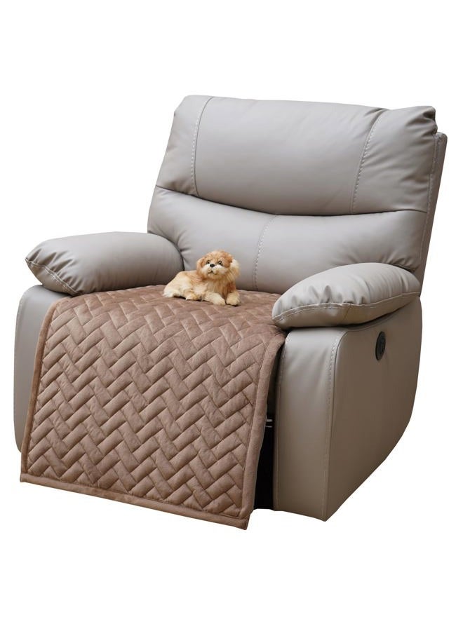 Eismodra Recliner Chair Covers,Recliner Covers That Stay in Place,Washable Recliner Slipcover for Large Recliner 3 Seater Sofa Couch Living Room Loveseat,Light Brown 23 x 39 inches (Only 1 Piece) - Image 1