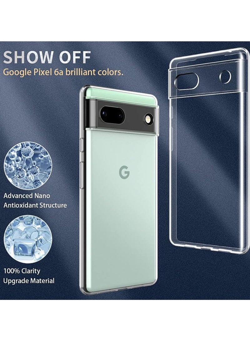 Techie Google Pixel 6a TPU Soft Corner Ultra Slim Clear Case Shockproof Anti Fingerprint Transparent Protective Back Cover - Image 2