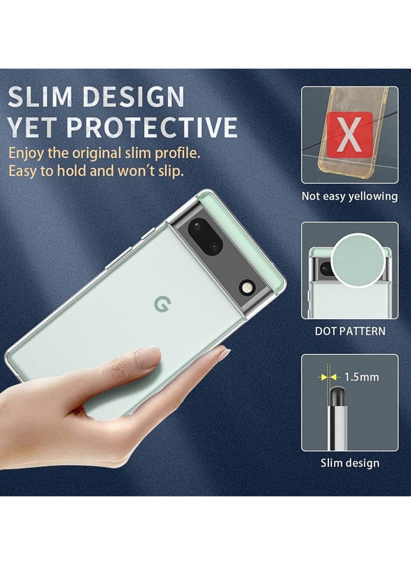 Techie Google Pixel 6a TPU Soft Corner Ultra Slim Clear Case Shockproof Anti Fingerprint Transparent Protective Back Cover - Image 4