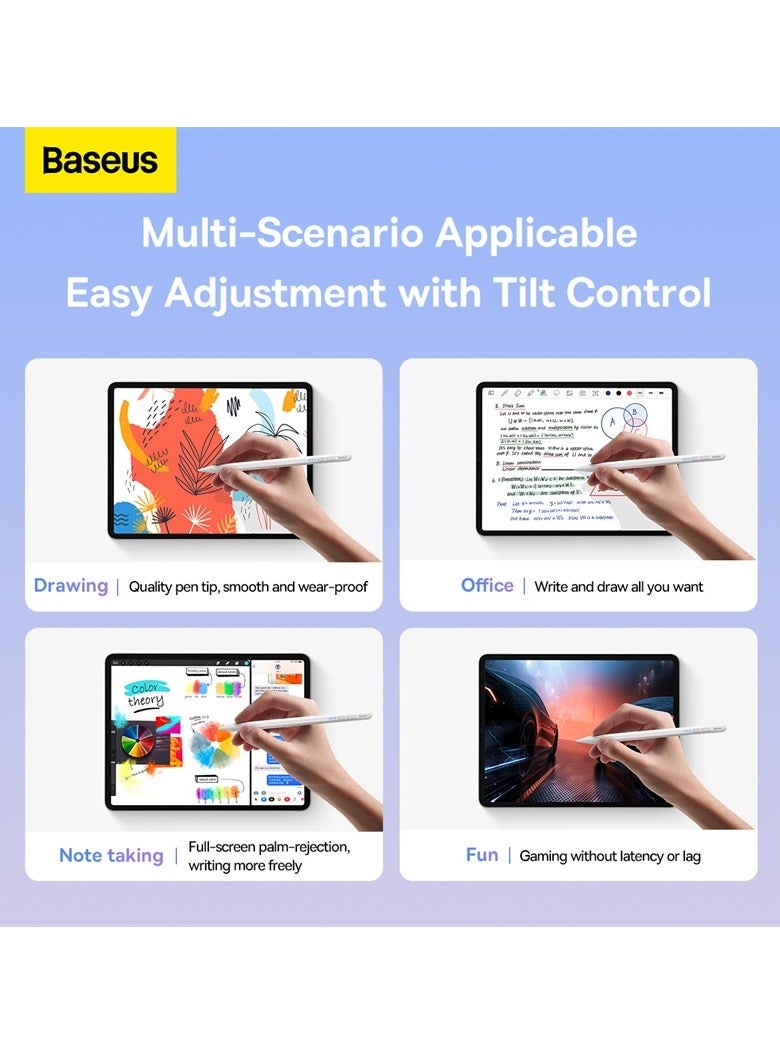 Baseus Stylus Pen For iPad 2018-2022, Quick Charging iPad Pencil With Tilt Sensitivity & Palm Rejection, Magnetic Attraction, Compatible iPad Air 3/4/5, iPad Mini 5/6, iPad 6-10 Gen, iPad Pro 11"/12.9" White - Image 3