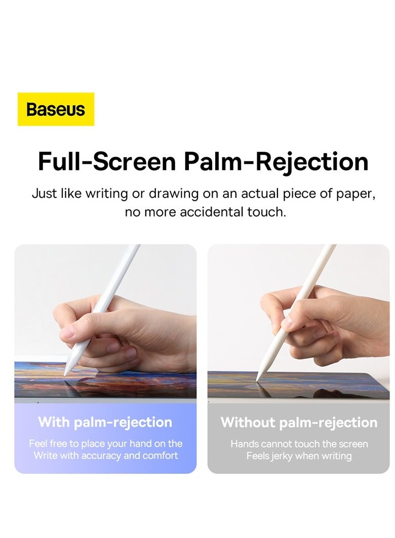 Baseus Stylus Pen For iPad 2018-2022, Quick Charging iPad Pencil With Tilt Sensitivity & Palm Rejection, Magnetic Attraction, Compatible iPad Air 3/4/5, iPad Mini 5/6, iPad 6-10 Gen, iPad Pro 11"/12.9" White - Image 4