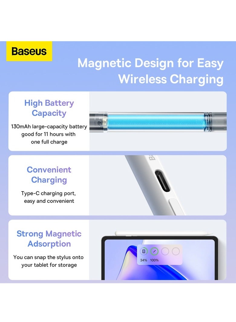 Baseus Stylus Pen For iPad 2018-2022, Quick Charging iPad Pencil With Tilt Sensitivity & Palm Rejection, Magnetic Attraction, Compatible iPad Air 3/4/5, iPad Mini 5/6, iPad 6-10 Gen, iPad Pro 11"/12.9" White - Image 5