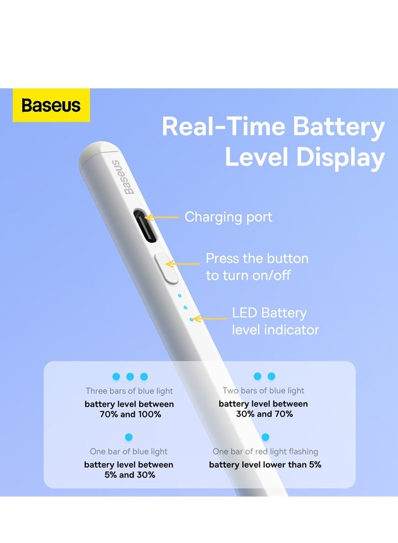 Baseus Stylus Pen For iPad 2018-2022, Quick Charging iPad Pencil With Tilt Sensitivity & Palm Rejection, Magnetic Attraction, Compatible iPad Air 3/4/5, iPad Mini 5/6, iPad 6-10 Gen, iPad Pro 11"/12.9" White - Image 2