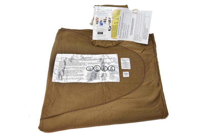 Simply Essential Solutions حمالة أطفال ناعمة ومرنة، قماش قطن، حمالة أطفال، غطاء للرضاعة للاستخدام مع حديثي الولادة - الأطفال الصغار: توزع الوزن بالتساوي لراحة أكبر أثناء الحمل (بني) - Image 5